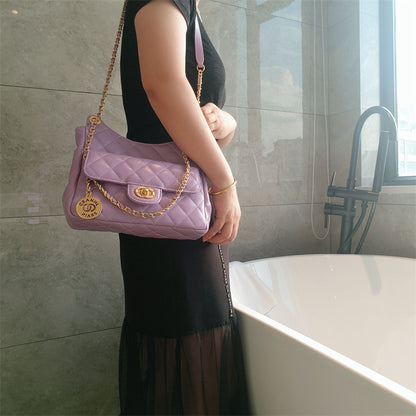 C Series · Genuine Leather Quilted Chain Shoulder Tote Bag – 5 Colors | Soft Hobo Style | Greenyuna