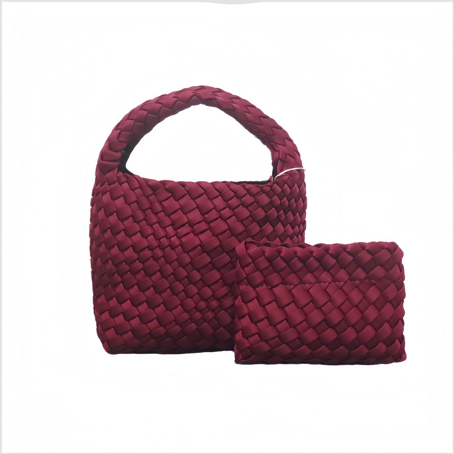 D Series Mini Woven PU Handbag – 16cm Small Bag with Top Handle