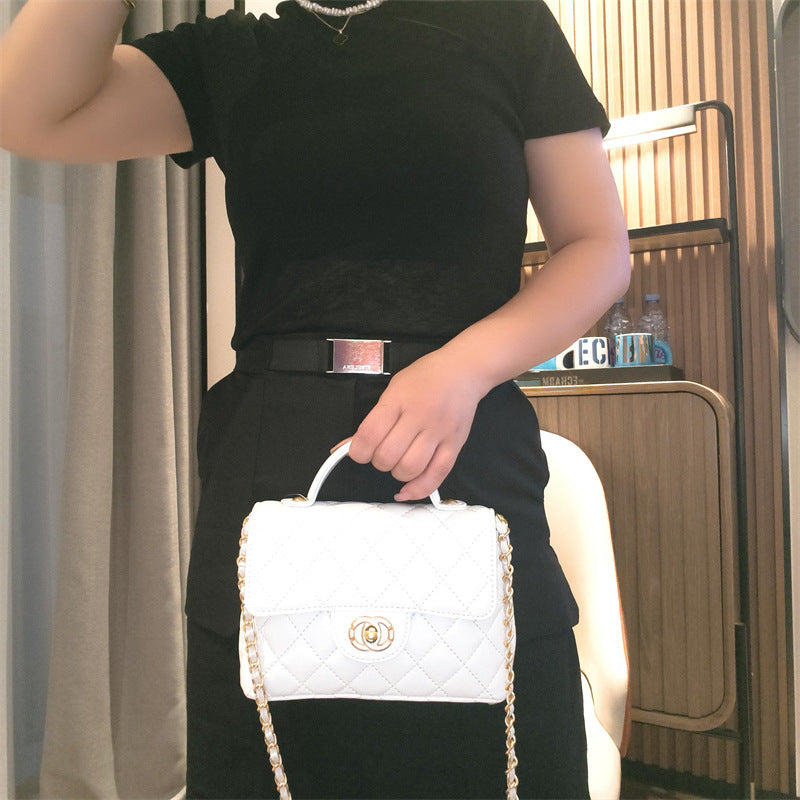 C Series · Genuine Leather Quilted Mini Top Handle Bag – Crossbody & Shoulder | 4 Colors | Greenyuna