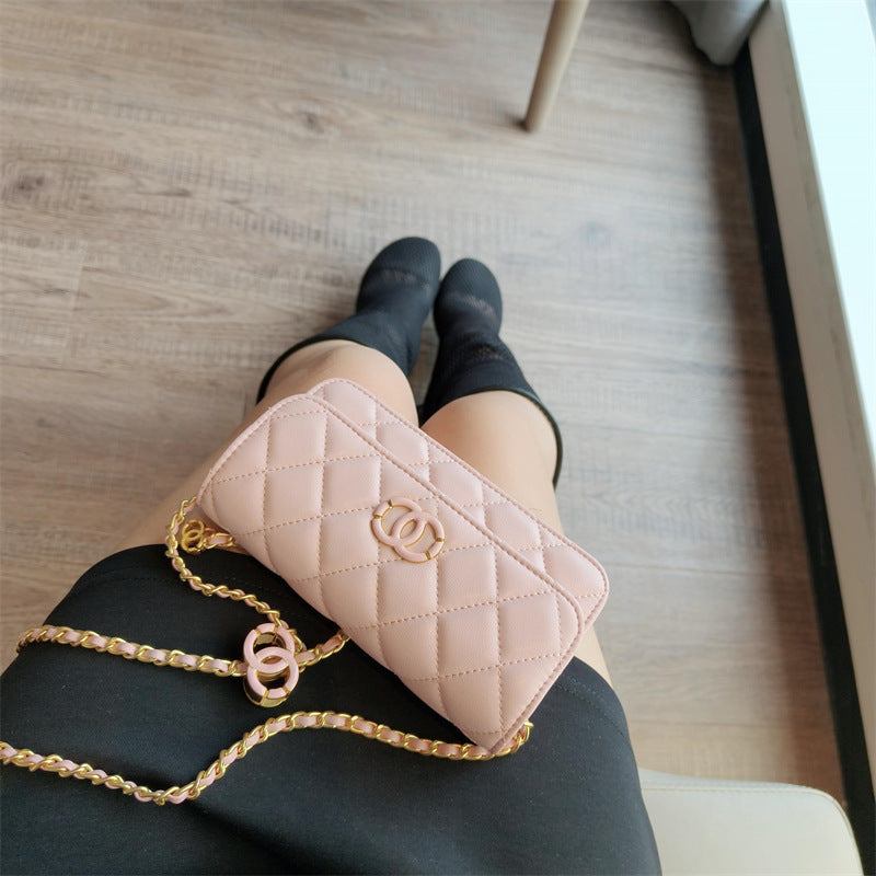 C Series · Mini Genuine Leather Quilted Wallet-On-Chain Bag – 5 Colors | Crossbody & Clutch | Greenyuna