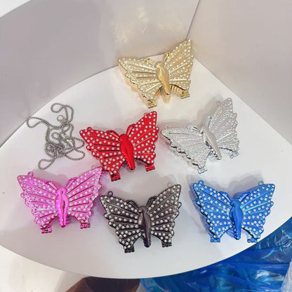 Butterfly Rhinestone Evening Clutch Bag – Sparkly Crystal Mini Crossbody
