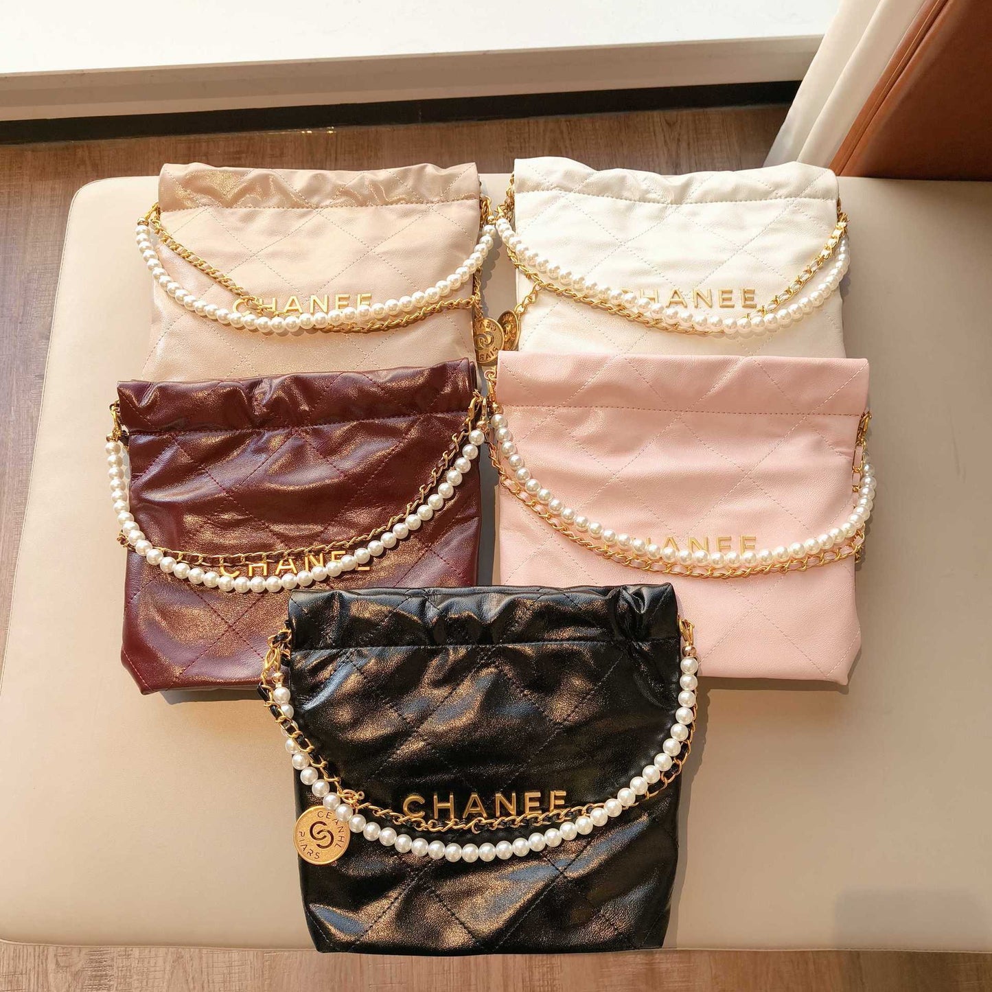 Pearl Chain Soft Quilted Hobo Bag – Shoulder & Crossbody | 5 Colors | Greenyuna