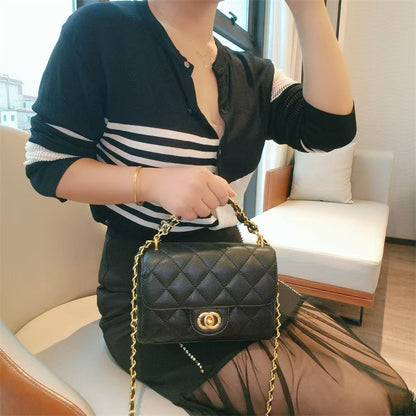 C Series · Genuine Leather Quilted Mini Chain Shoulder Flap Bag – 6 Colors | Greenyuna