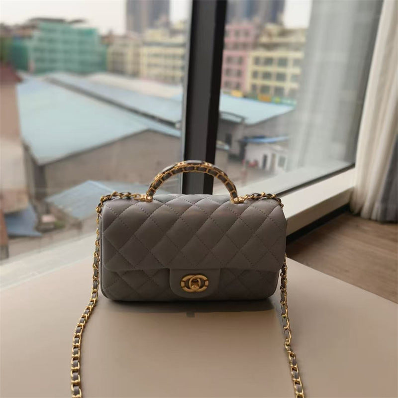 #1158 Mini Genuine Leather Quilted Flap Chain Bag – 6 Colors | Crossbody & Shoulder | Greenyuna