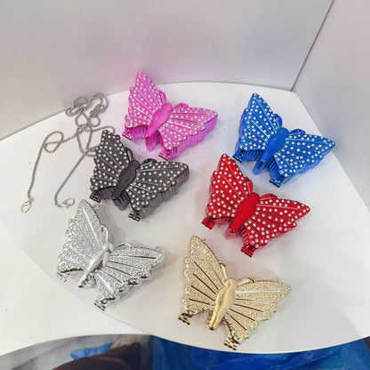 Butterfly Rhinestone Evening Clutch Bag – Sparkly Crystal Mini Crossbody