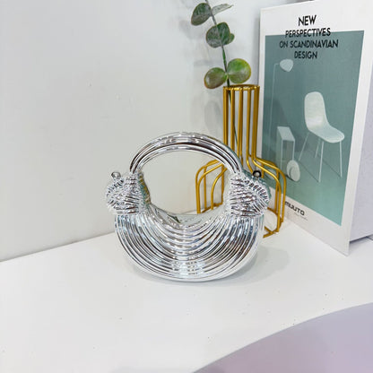 Metal Wire Evening Bag – Mini Top Handle Party Clutch | Greenyuna