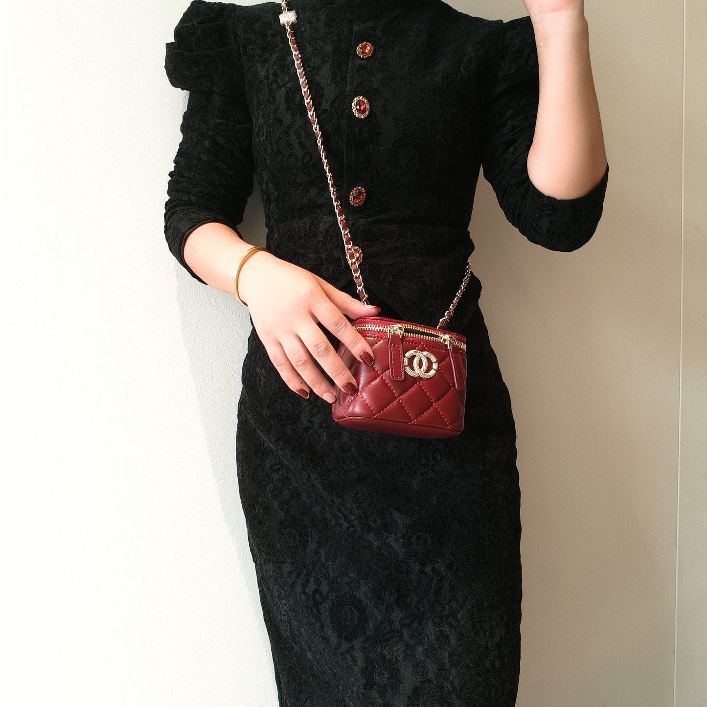 C Series · Genuine Leather Quilted Mini Vanity Cube Bag – 6 Colors | Crossbody | Greenyuna