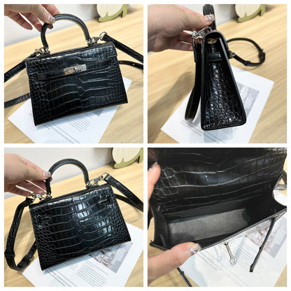 H Series Croc-Embossed Top-Handle Bag | 22cm | Factory Direct Wholesale