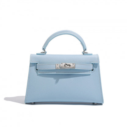 Elegant Structured Bag Collection | H Series Handbags Wholesale | 19cm silver PU leather GREEN Factory