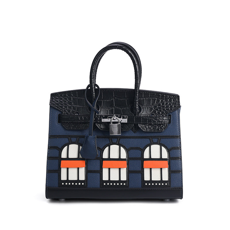 Elegant Structured Bag Wholesale | 25cm PU Handbag Gold Hardware | GREEN Factory