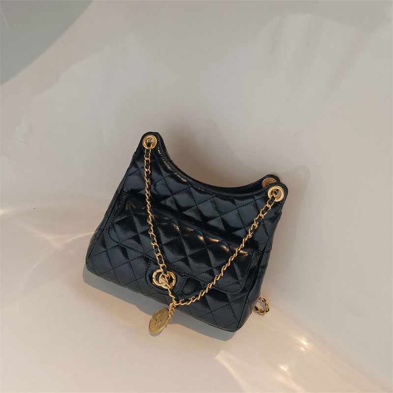 C Series · Genuine Leather Quilted Chain Shoulder Tote Bag – 5 Colors | Soft Hobo Style | Greenyuna