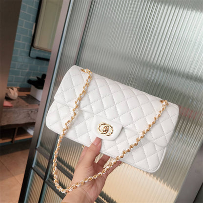 C Series · Genuine Leather Quilted Flap Chain Shoulder Bag – Multi Colors | Large Capacity | Greenyuna