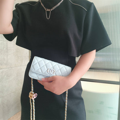 C Series · Mini Genuine Leather Quilted Wallet-On-Chain Bag – 5 Colors | Crossbody & Clutch | Greenyuna