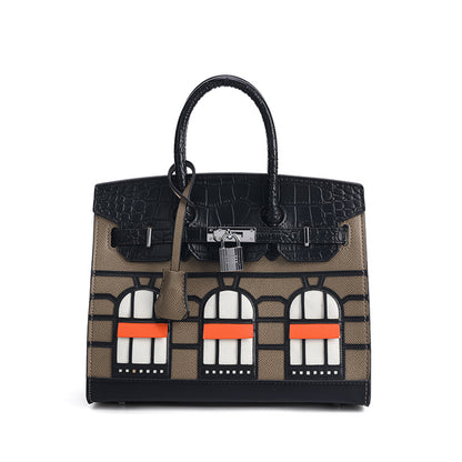 Elegant Structured Bag Wholesale | 25cm PU Handbag Gold Hardware | GREEN Factory