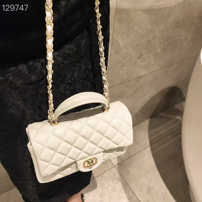 Mini Genuine Leather Quilted Flap Chain Bag – 6 Colors | Crossbody & Shoulder | Greenyuna