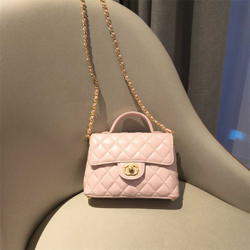 C Series · Genuine Leather Quilted Mini Top Handle Bag – Crossbody & Shoulder | 4 Colors | Greenyuna