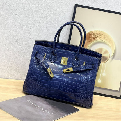 H Series 30×16×22 cm Croc-Texture Structured Tote Bag | Premium PU | Factory Direct