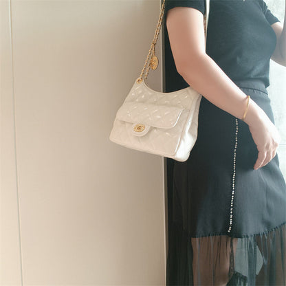 C Series · Genuine Leather Quilted Soft Chain Tote Bag – 5 Colors | Hobo Shoulder Style | Greenyuna