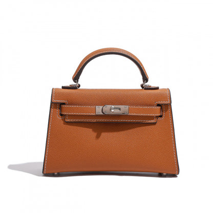 Elegant Structured Bag Collection | H Series Handbags Wholesale | 19cm silver PU leather GREEN Factory