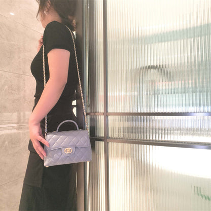 C Series · Genuine Leather Quilted Mini Top Handle Bag – Crossbody & Shoulder | 4 Colors | Greenyuna