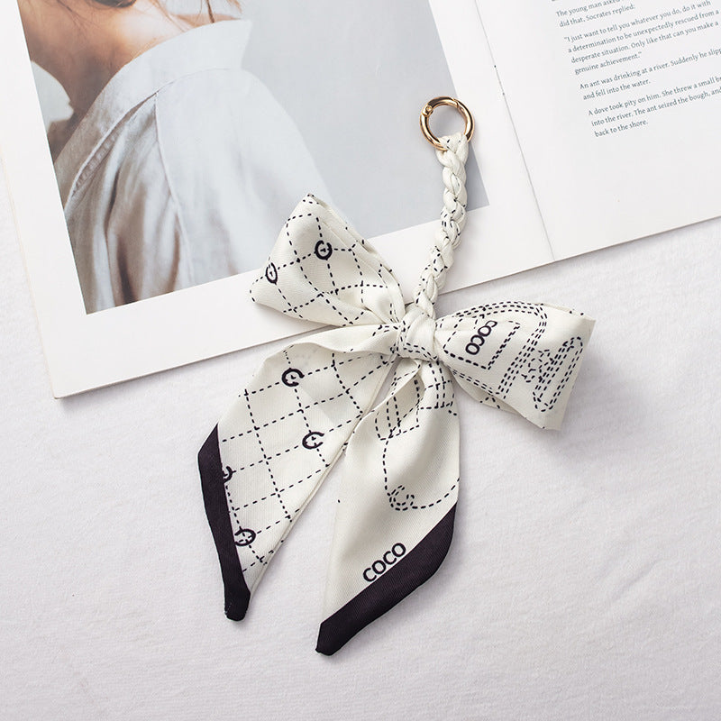 Silk Scarf Bag Charm – Twilly Ribbon Purse Accessory | Greenyuna