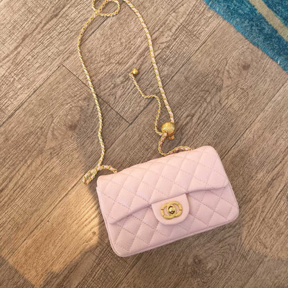 C Series · Mini Genuine Leather Quilted Chain Crossbody Bag – 7 Colors | Classic Small Flap | Greenyuna