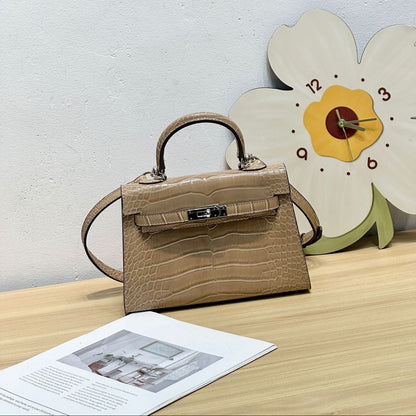 H Series Croc-Embossed Top-Handle Bag | 22cm | Factory Direct Wholesale