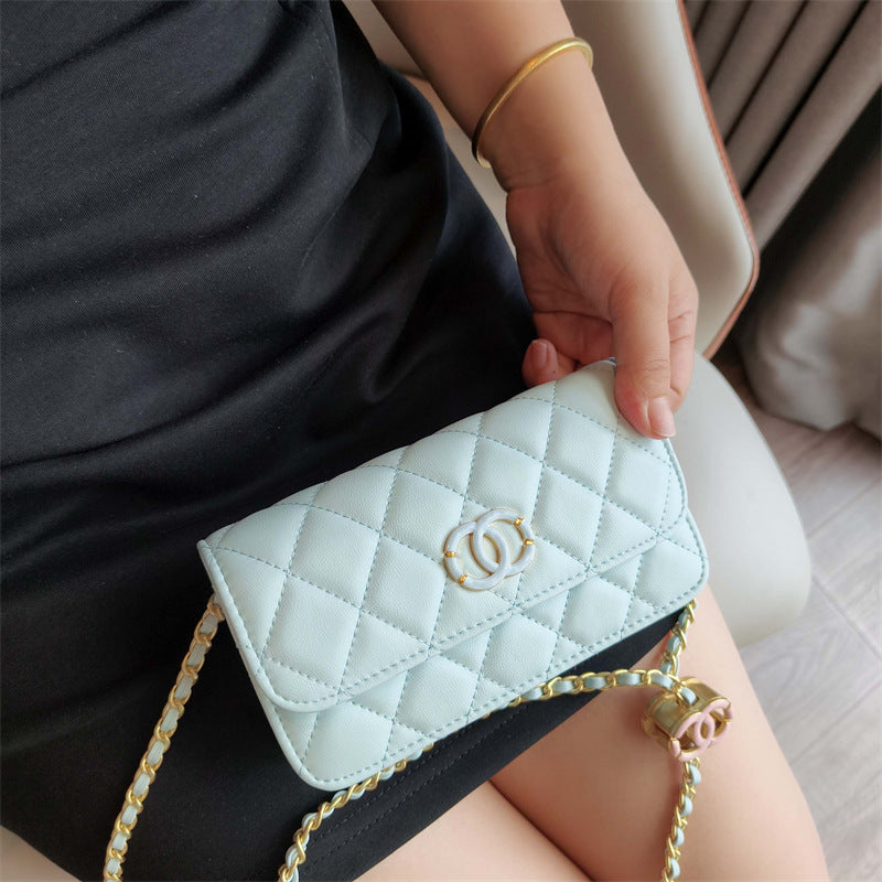 C Series · Mini Genuine Leather Quilted Wallet-On-Chain Bag – 5 Colors | Crossbody & Clutch | Greenyuna