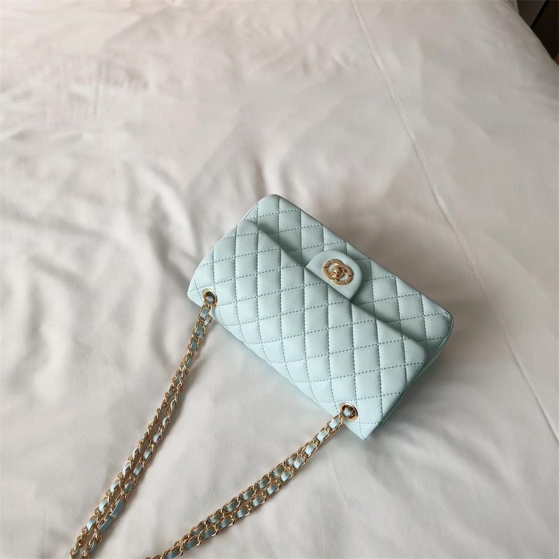 Genuine Leather Quilted Flap Shoulder Bag – Pastel Colors | Chain Strap | MOQ 2 | Greenyuna