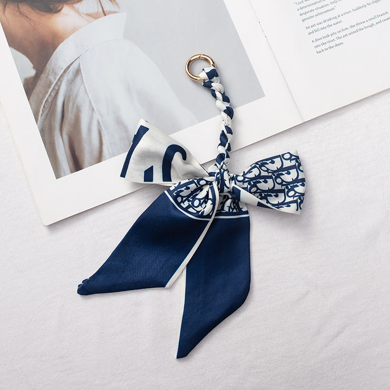 Silk Scarf Bag Charm – Twilly Ribbon Purse Accessory | Greenyuna
