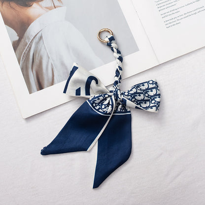 Silk Scarf Bag Charm – Twilly Ribbon Purse Accessory | Greenyuna
