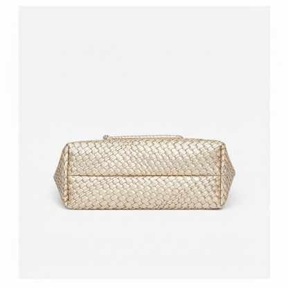 D Series Large Woven PU Hobo Tote – 33cm Shoulder Bag with Inner Pouch Set