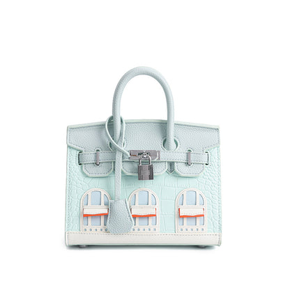 Elegant Structured Handbag Wholesale | H Series 20 cm PU Top Handle Bag | GREEN Factory