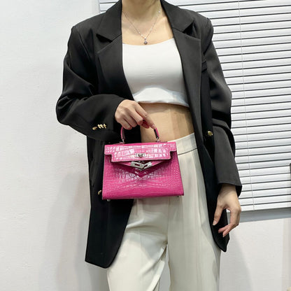 H Series Croc-Embossed Top-Handle Bag | 22cm | Factory Direct Wholesale