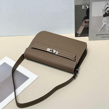 H Series 25 cm Structured Shoulder Bag – 23-0405 | Silver Hardware