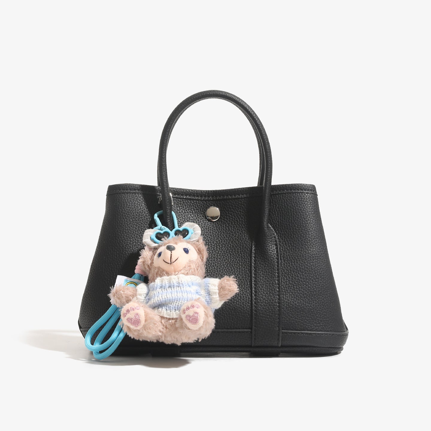 Mini Tote Bag with Plush Charm | Cute Daily Handbag | 6 Colors